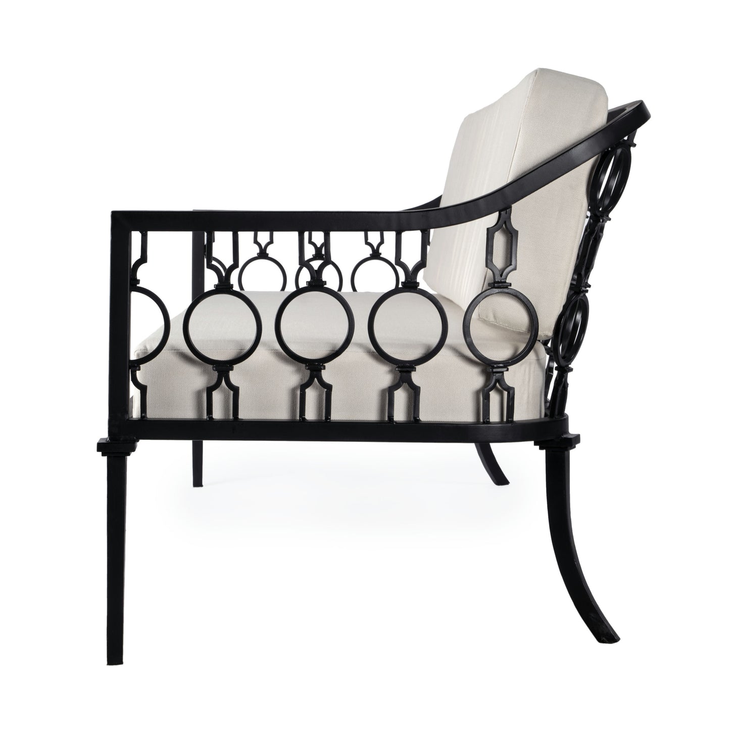 Butler Specialty Company, Southport Iron Upholstered Outdoor Sofa, Black