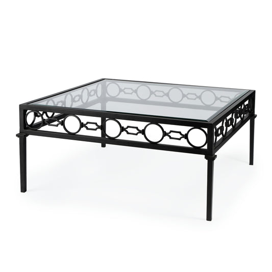 Butler Specialty Company, Southport Iron Upholstered Outdoor Coffee Table, Black