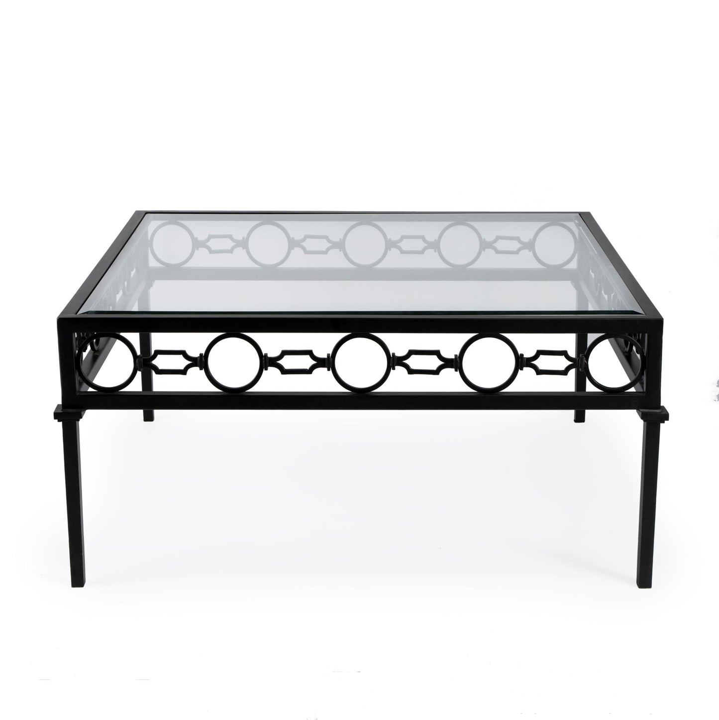 Butler Specialty Company, Southport Iron Upholstered Outdoor Coffee Table, Black