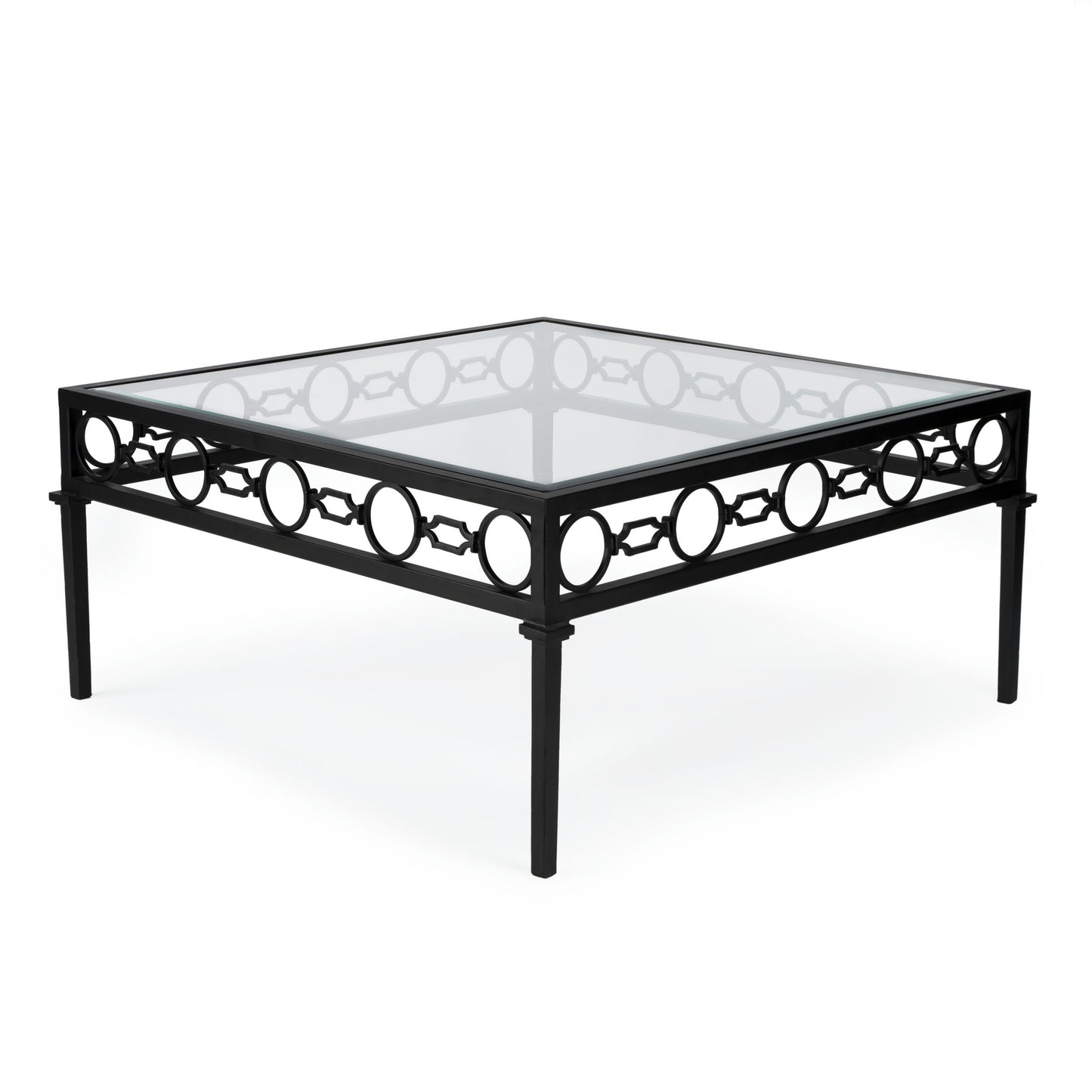 Butler Specialty Company, Southport Iron Upholstered Outdoor Coffee Table, Black