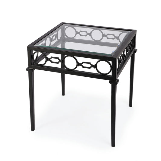 Butler Specialty Company, Southport Iron Upholstered Outdoor End Table, Black