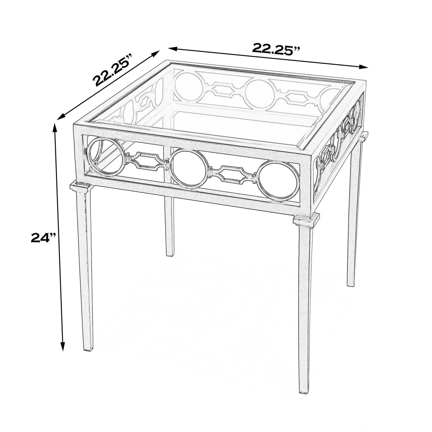Butler Specialty Company, Southport Iron Upholstered Outdoor End Table, Black