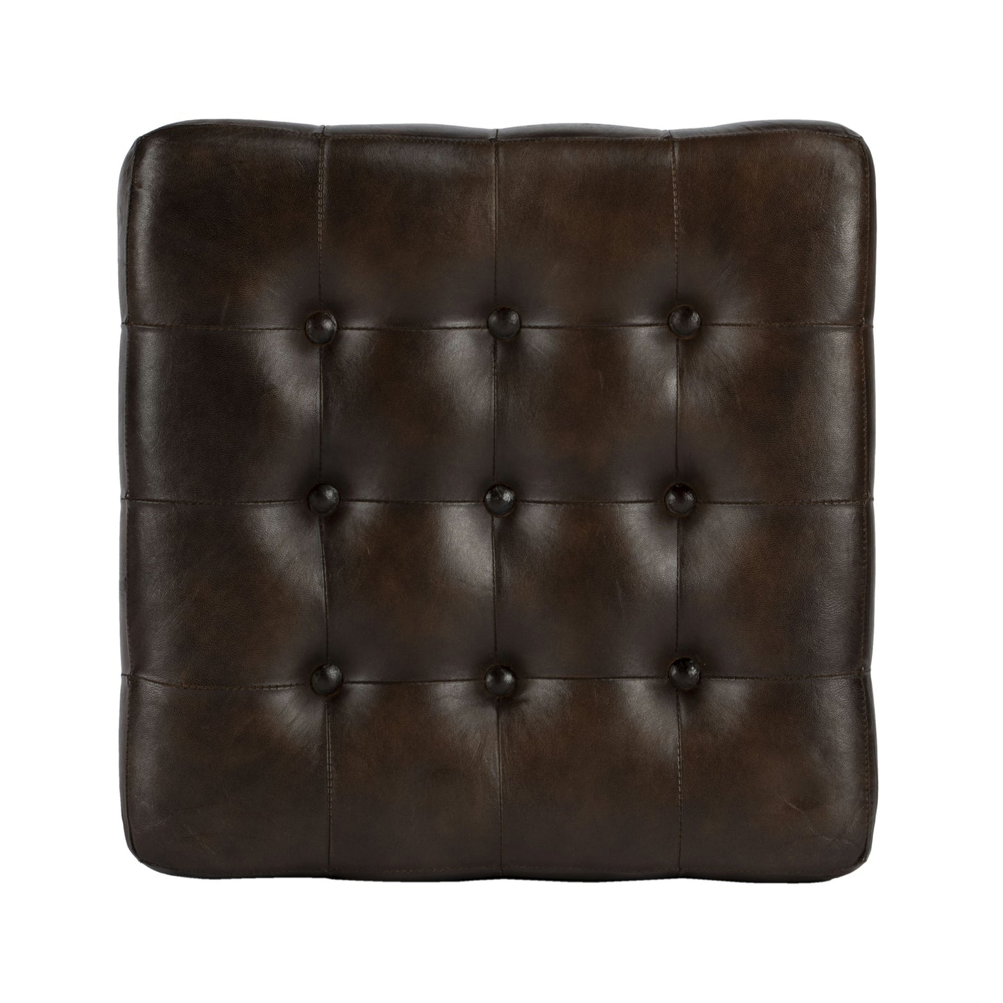 Butler Specialty Company, Leon Button Tufted Leather Ottoman, Brown