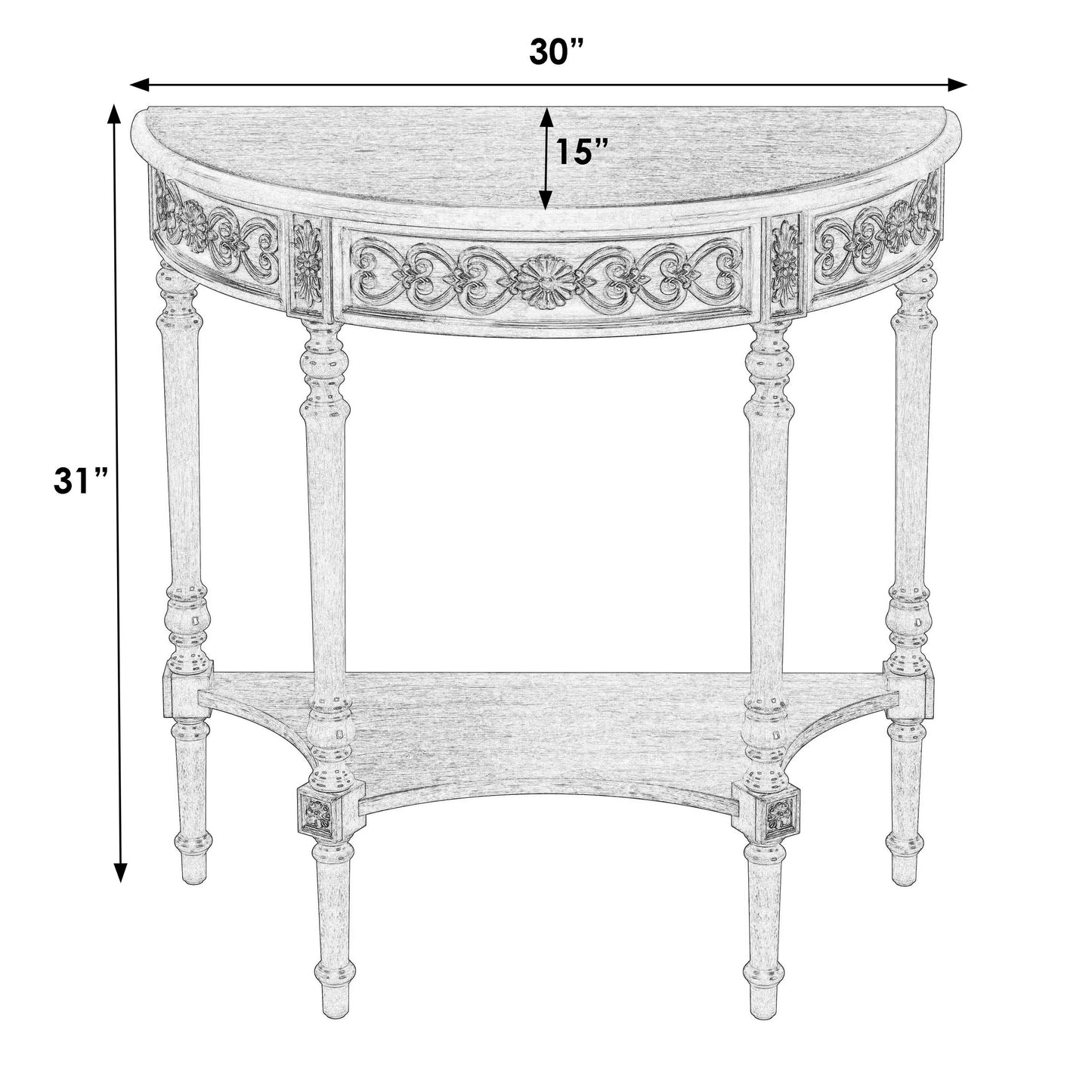 Butler Specialty Company, Danelle Demilune 30" Console Table, Brown