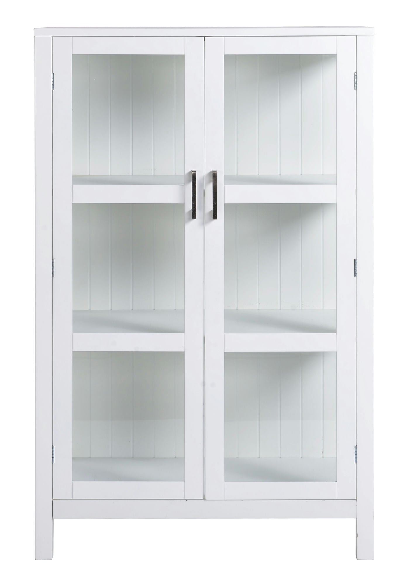 White finish glass display cabinet