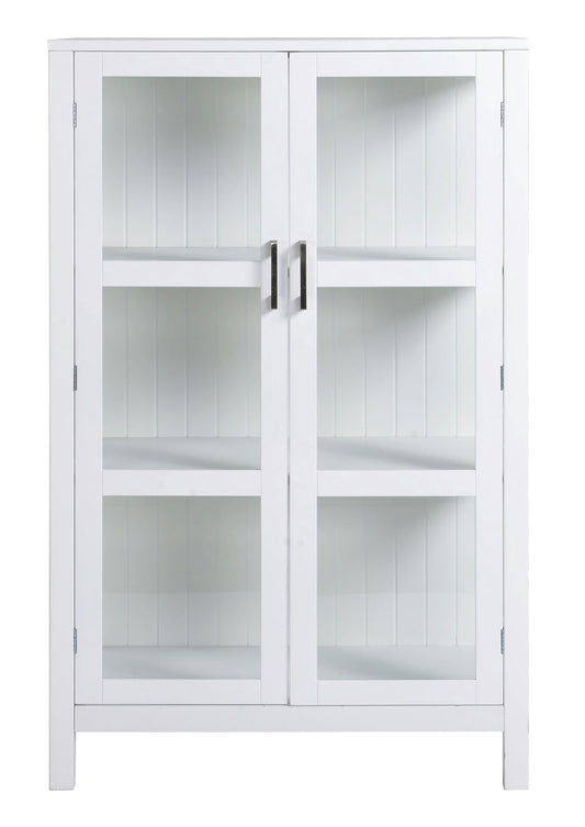 White finish glass display cabinet