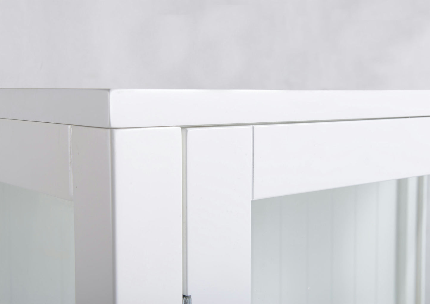 White finish glass display cabinet