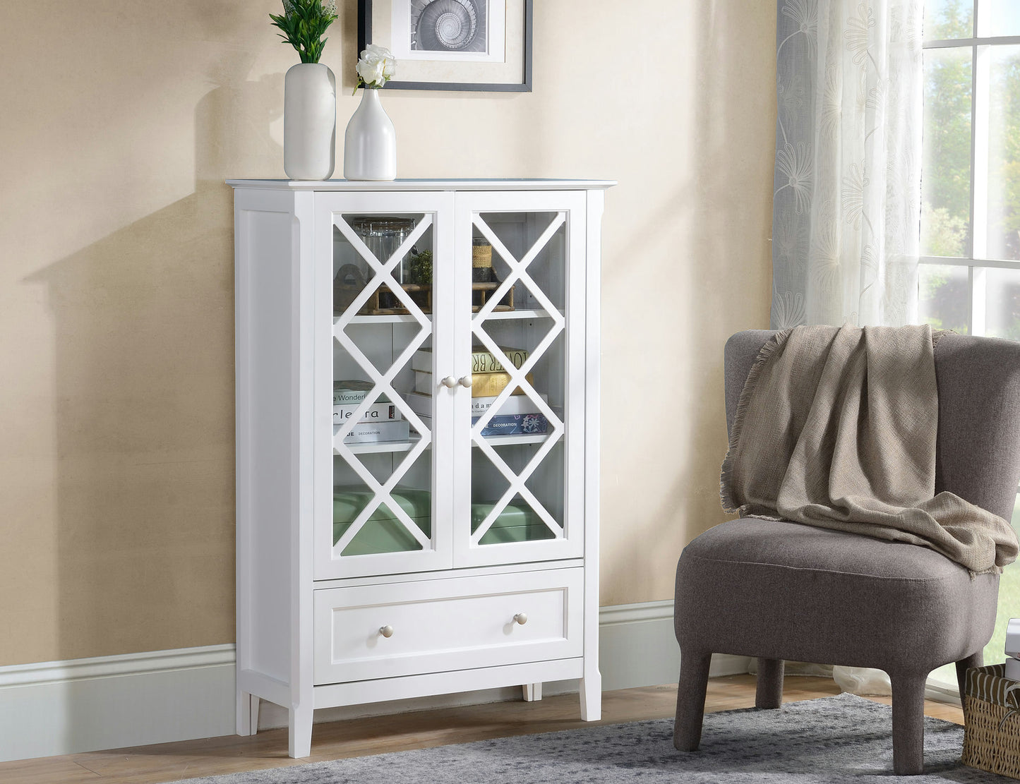 Savannah Accent Cabinet With Two Doors and Lower Drawer