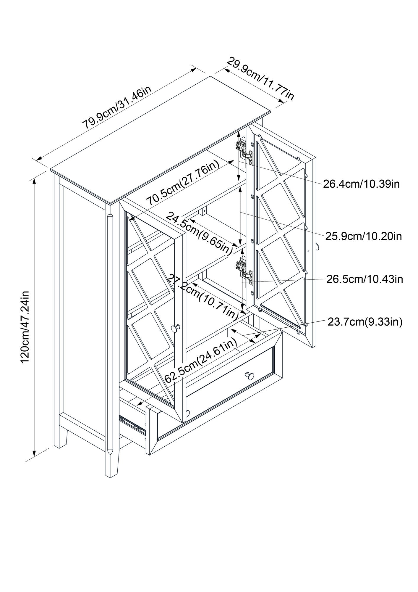 Savannah Accent Cabinet With Two Doors and Lower Drawer
