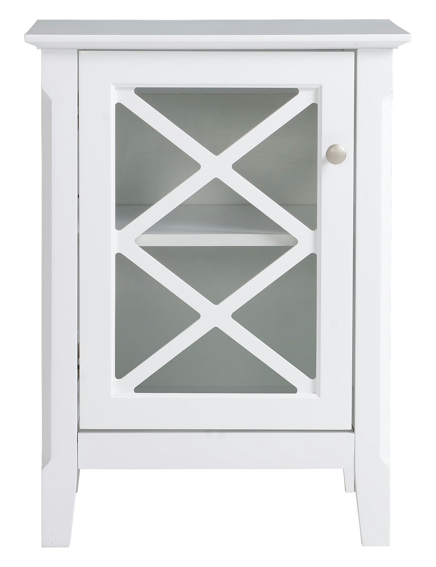 Savannah White Accent Side Table With Cabinet