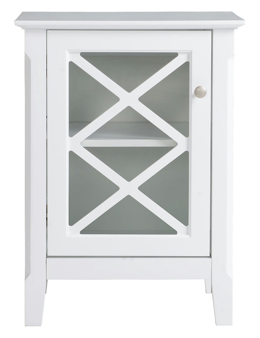 Savannah White Accent Side Table With Cabinet