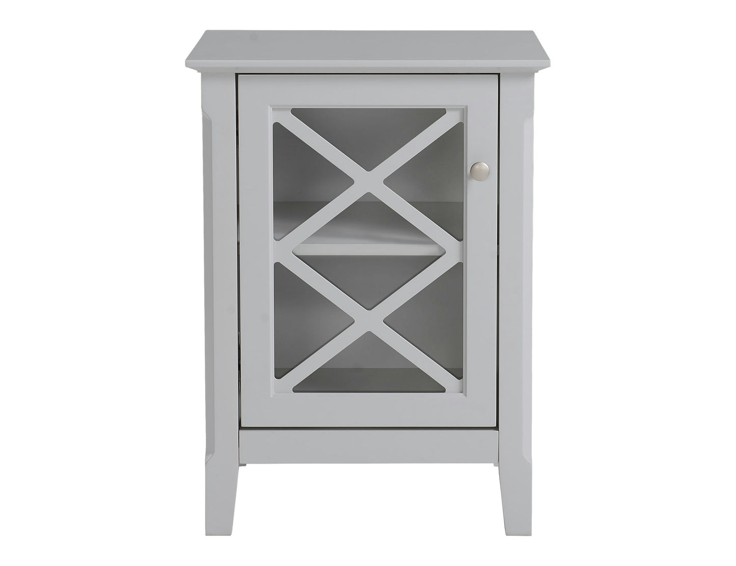 Savannah Grey Accent Side Table With Cabinet