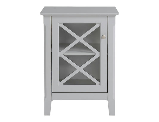 Savannah Grey Accent Side Table With Cabinet