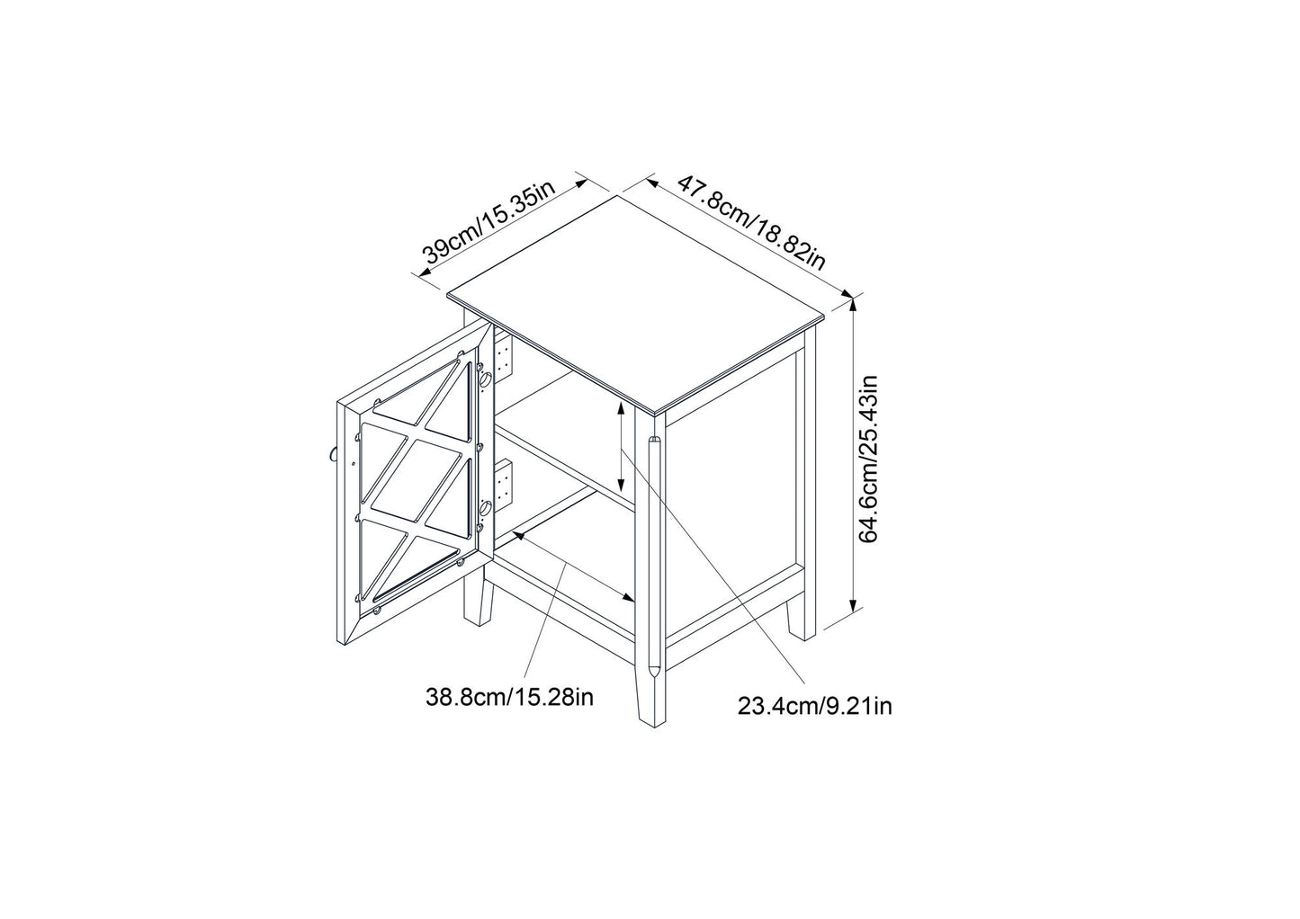 Savannah Grey Accent Side Table With Cabinet