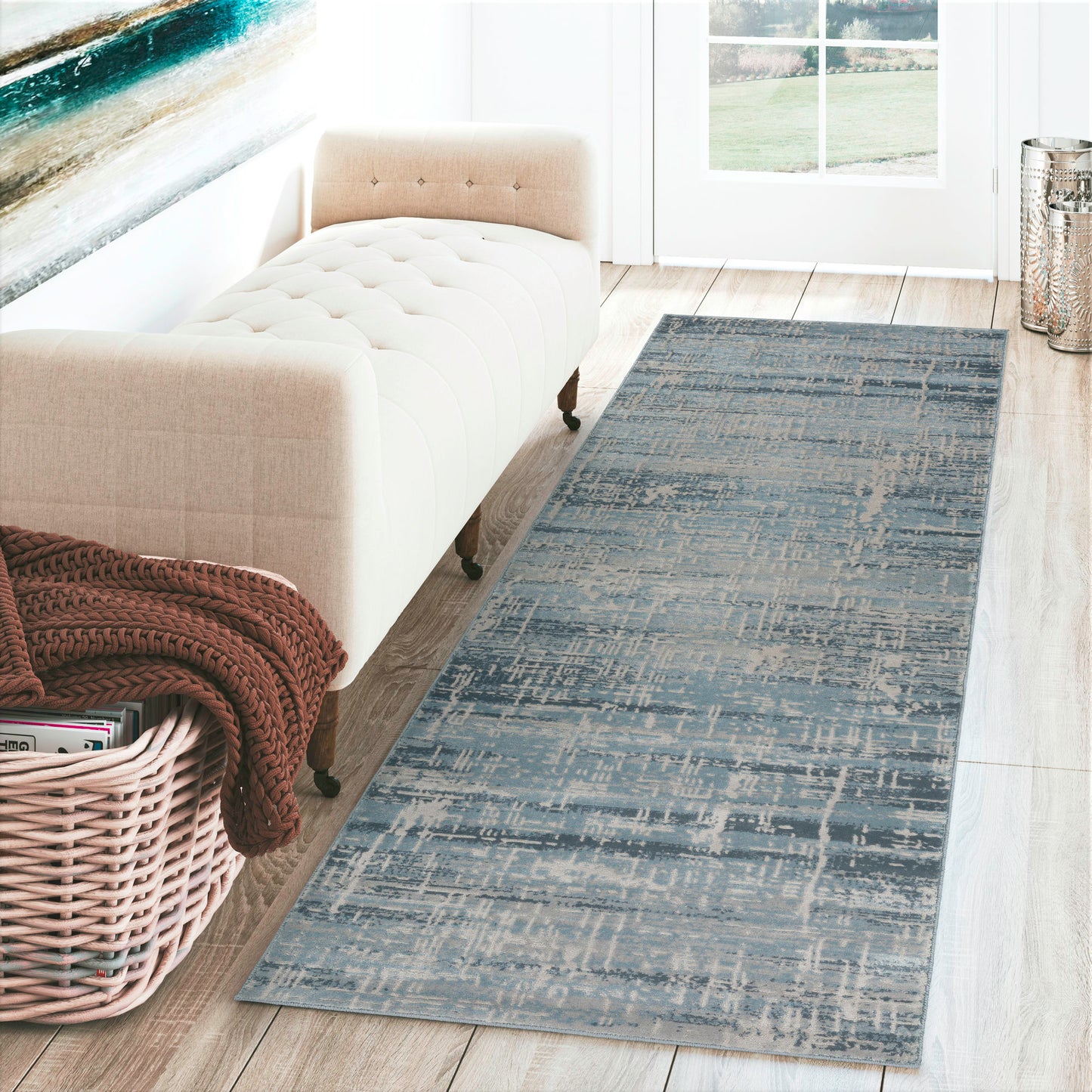 Cascina CC5 Indigo 2'3" x 7'5" Runner Rug