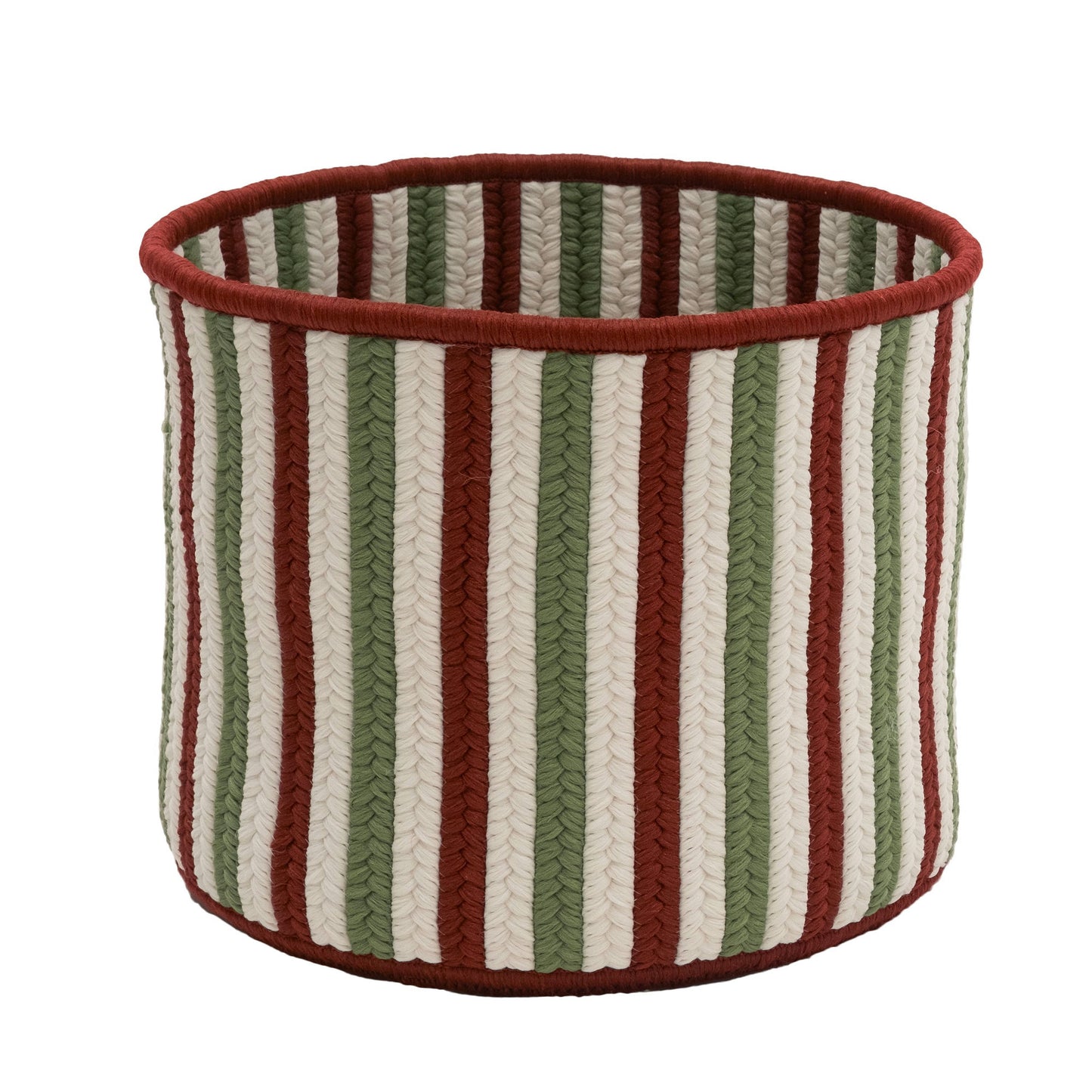 Comet Stripe Christmas Basket - Red Multi 12"x12"x8"