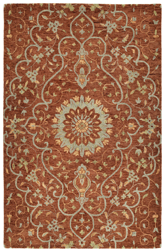 Kaleen Chancellor Collection Dark Brick Area Rug 5' x 7'9"