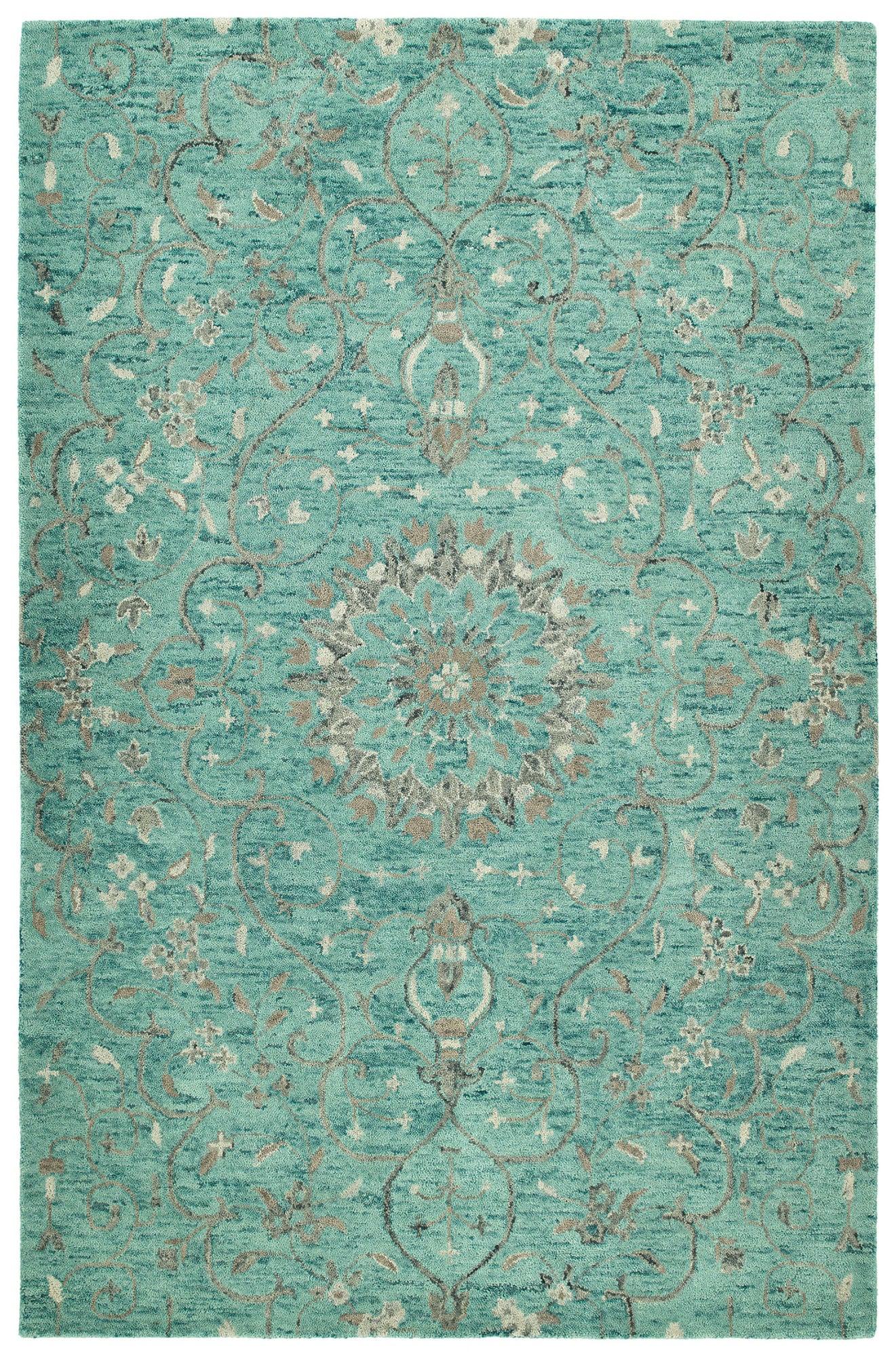 Kaleen Chancellor Collection Dark Turquoise Throw Rug 2' x 3'