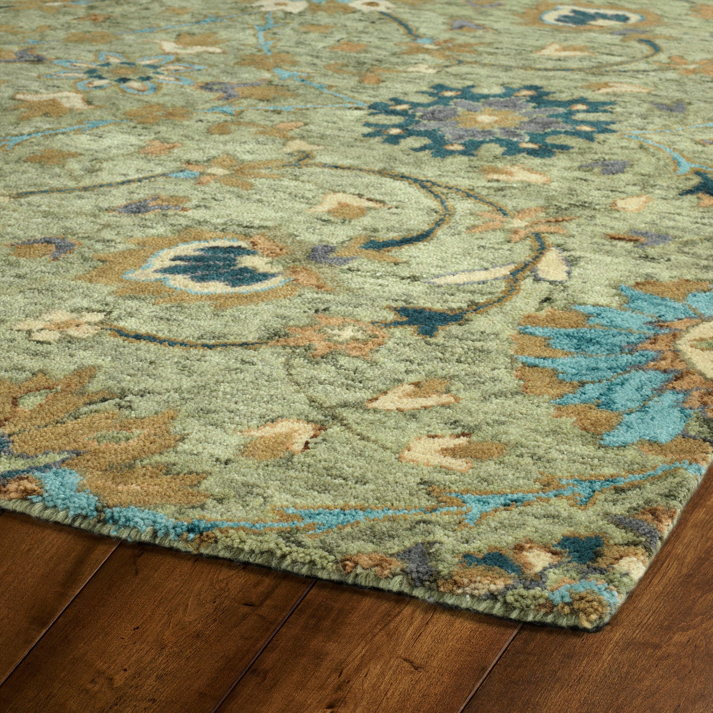 Kaleen Chancellor Collection Dark Sage  Throw Rug 2' x 3'