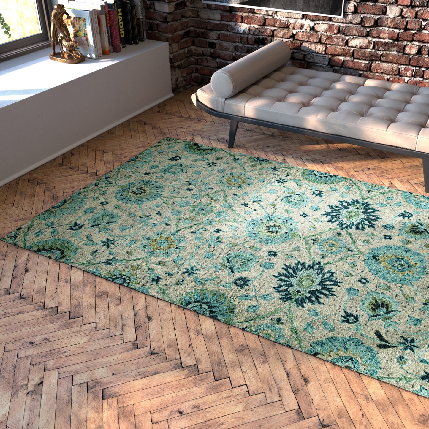 Kaleen Chancellor Collection Light Turquoise Runner 2'6" x 8'