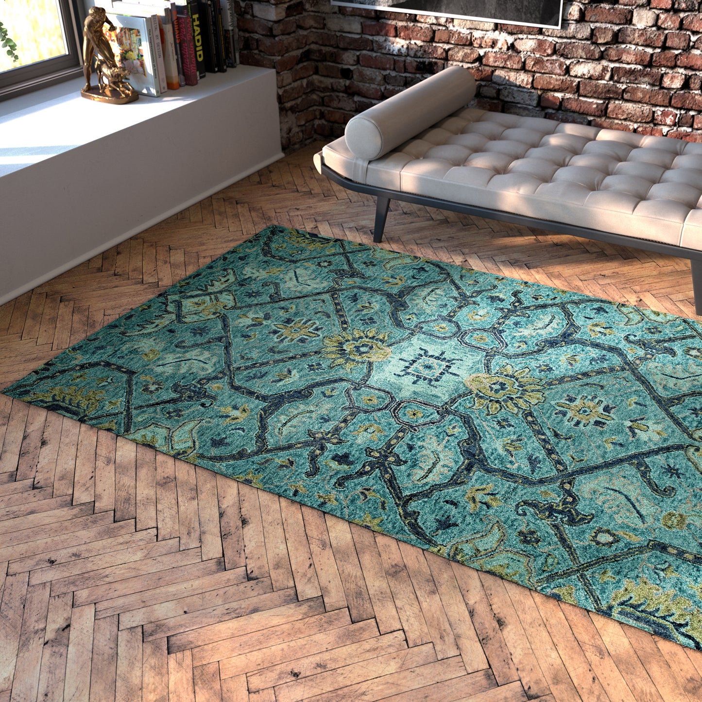 Kaleen Chancellor Collection Bright Blue Area Rug 5' x 7'9"