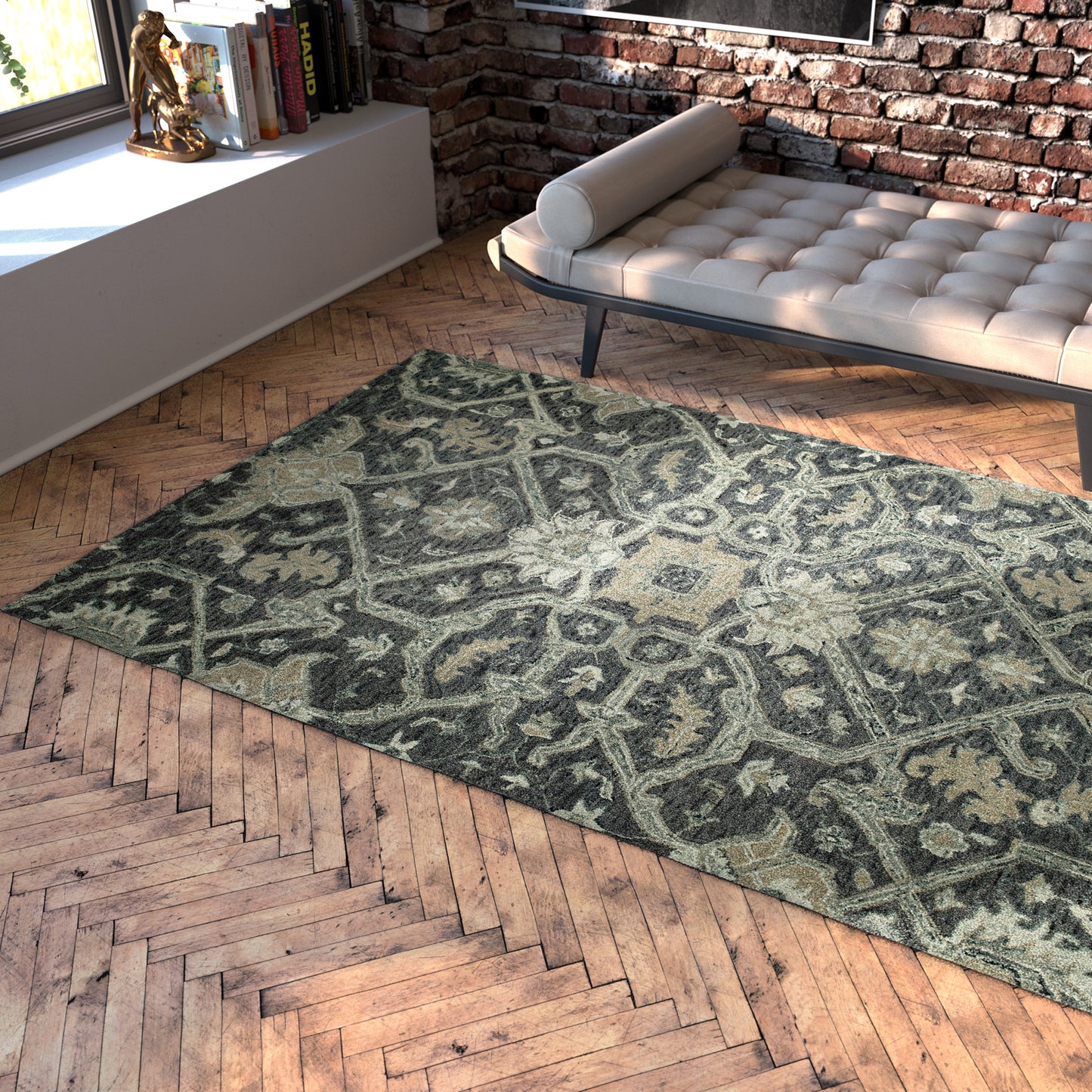 Kaleen Chancellor Collection CHA04-68 Graphite Area Rug 4' x 6'