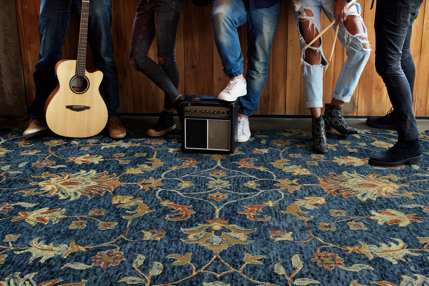 Kaleen Chancellor Collection Denim Brick Area Rug 10' x 14'