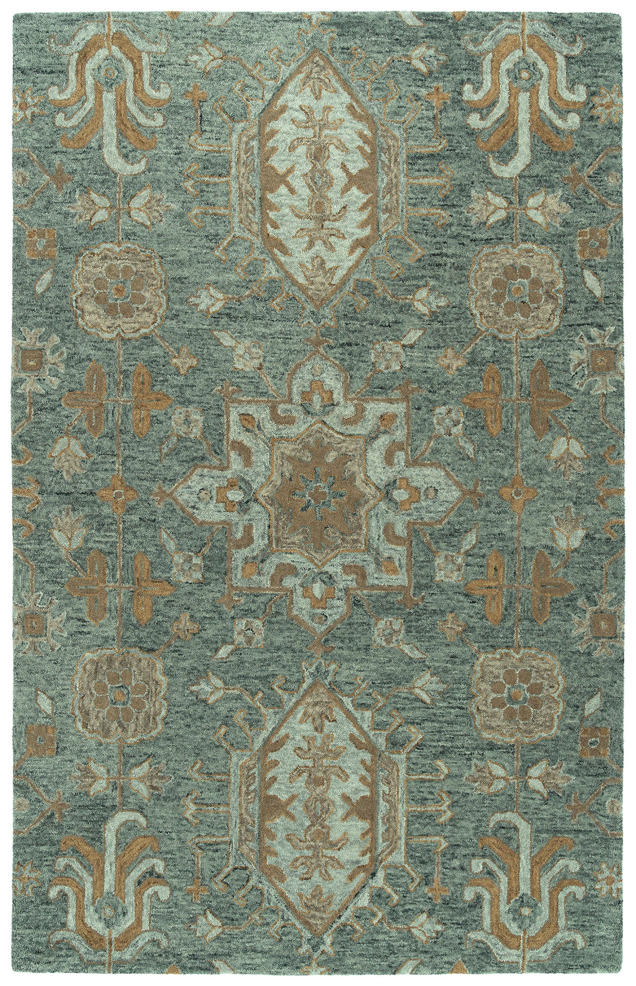 Kaleen Chancellor Collection Dark Pewter Green Runner 2'6" x 8'