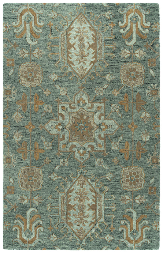 Kaleen Chancellor Collection Dark Pewter Green Area Rug 8' x 10'