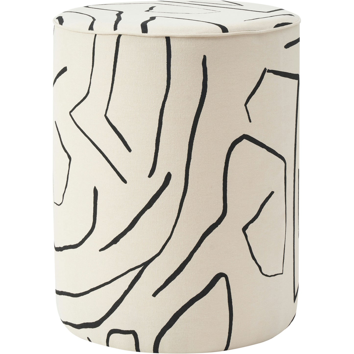 Rachelle Cream & Black Cotton Stool