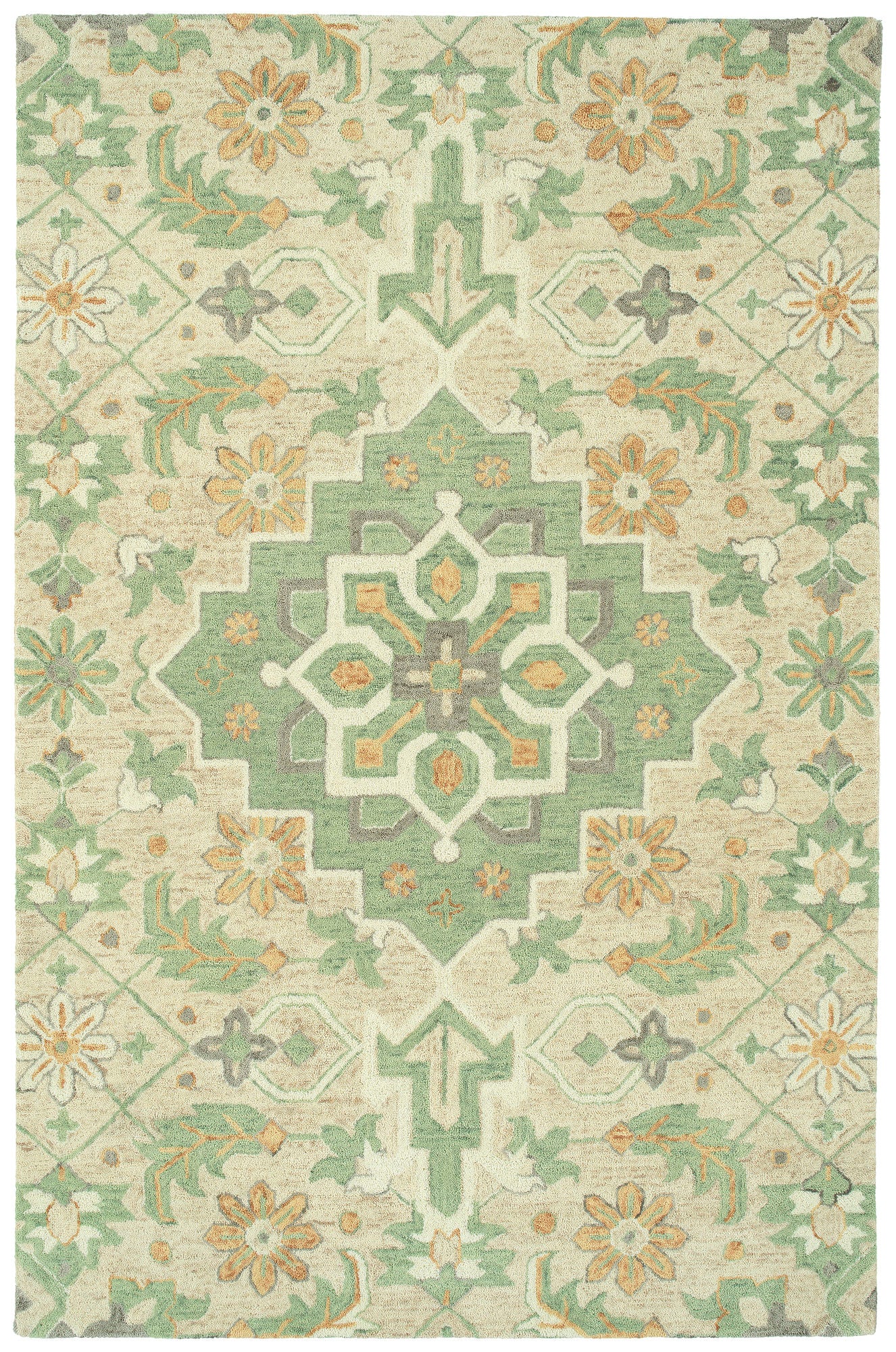 Kaleen Chancellor Collection Sand Sage Throw Rug 2' x 3'