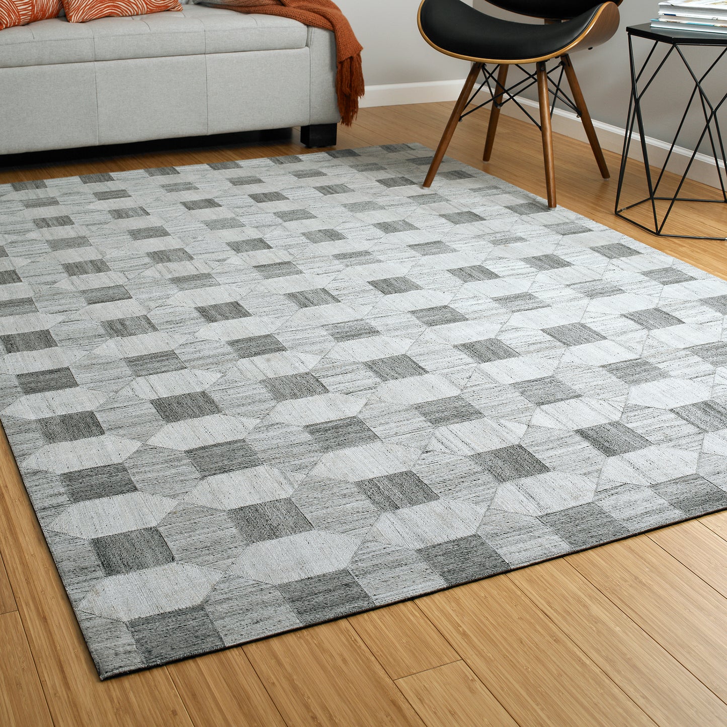 Kaleen Chaps Collection CHP03-75 Grey Throw Rug 2' x 3'