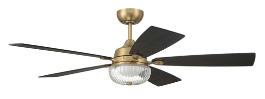 52" Chandler in Satin Brass Finish, Flat Black/Black Walnut Blades Included
