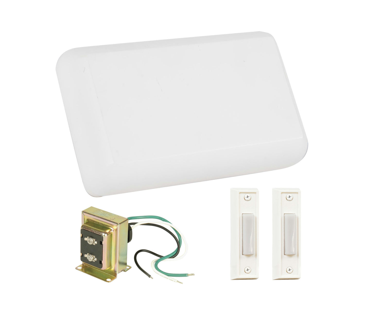 Kit with 1 transformer, 1 chime, 2 white buttons, CK1000-W