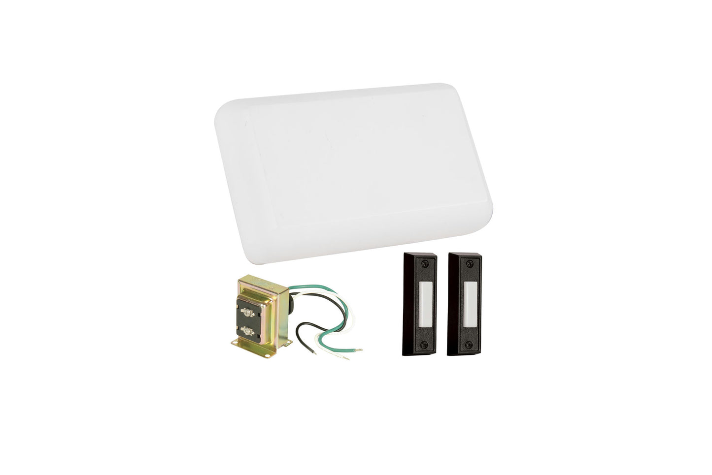 Kit with 1 transformer, 1 chime, 2 black buttons, CK1001-W
