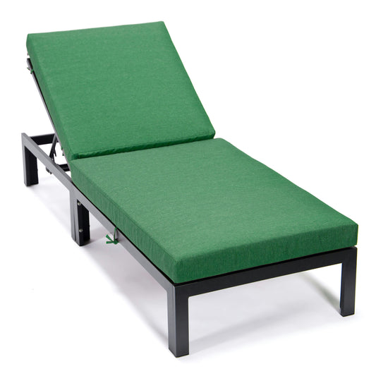 LeisureMod Chelsea Modern Outdoor Chaise Lounge Chair With Cushions