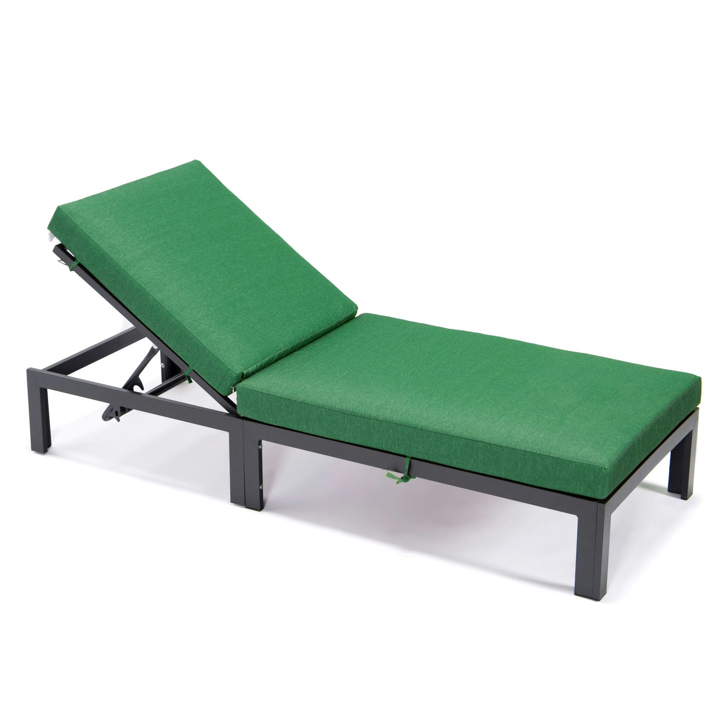 LeisureMod Chelsea Modern Outdoor Chaise Lounge Chair With Cushions