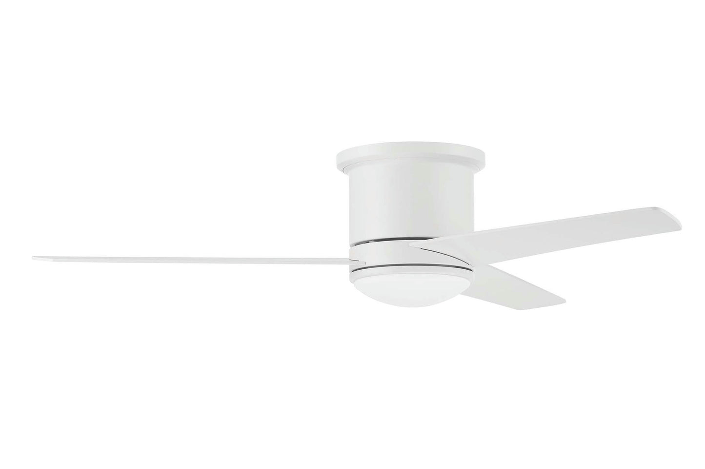 52" Cole, White Finish, Flat White/Washed Oak Blades, Light kit Included