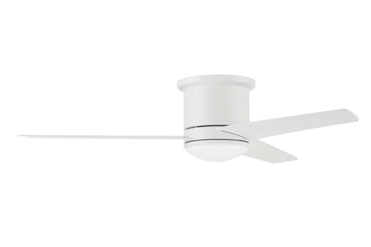 52" Cole, White Finish, Flat White/Washed Oak Blades, Light kit Included