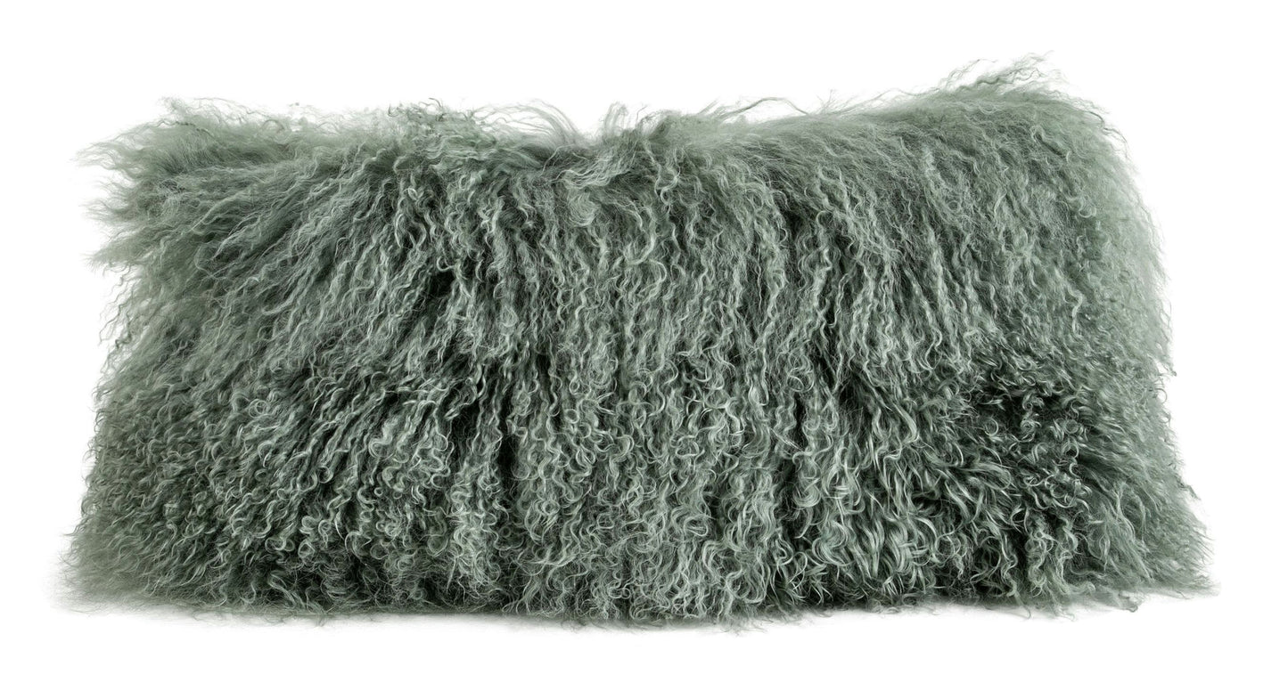 Cushion Longwool Tibetan 11x22" EVERGREEN