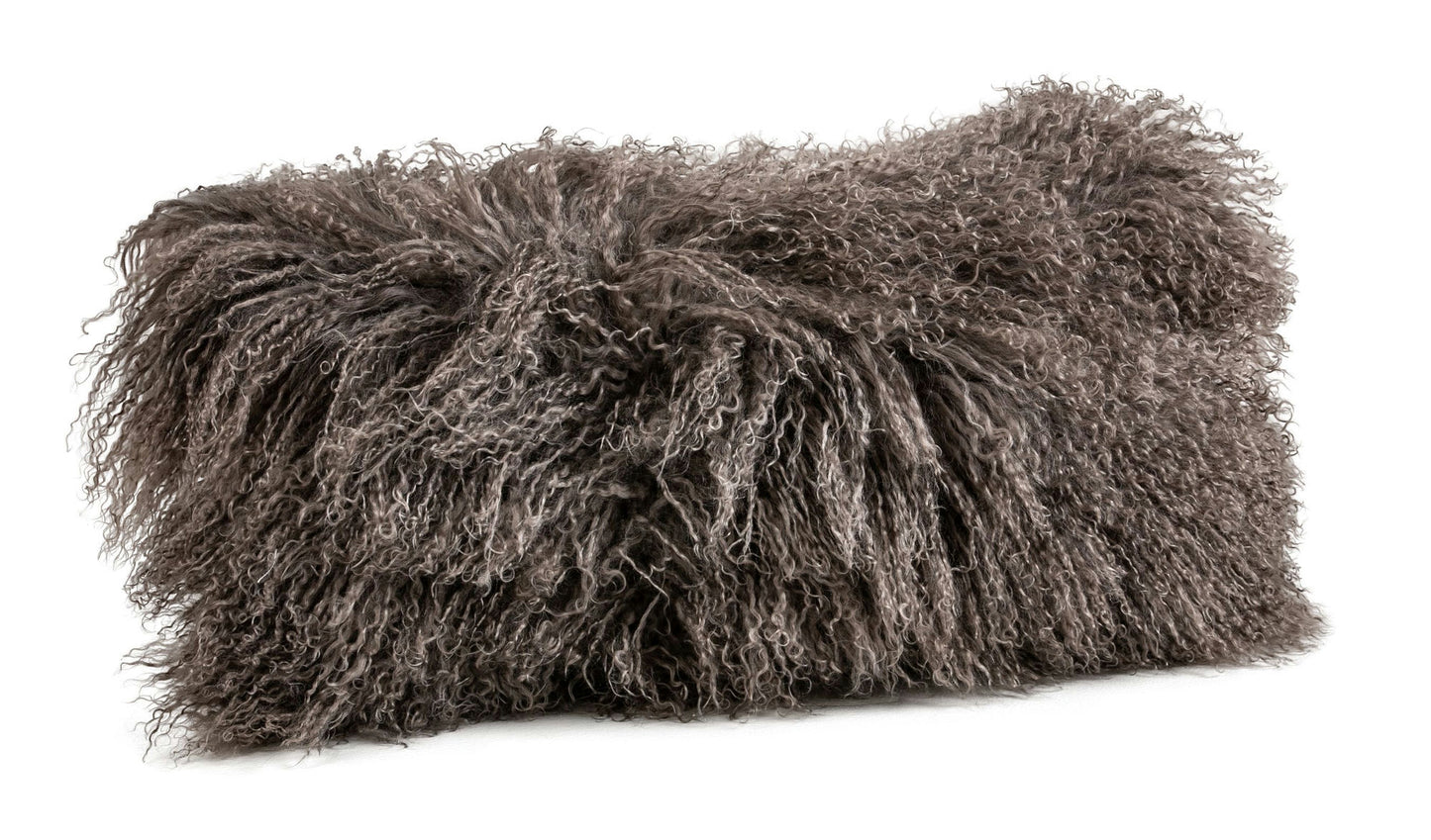 Cushion Longwool Tibetan 11x22" PORTABELLA