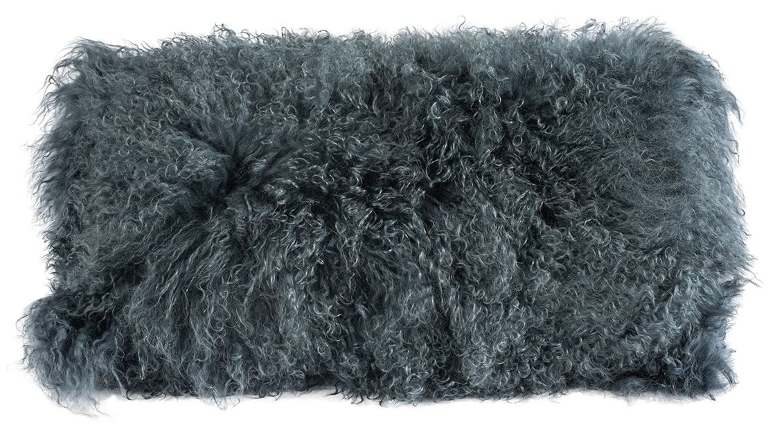 Cushion Longwool Tibetan 11x22" SLATE