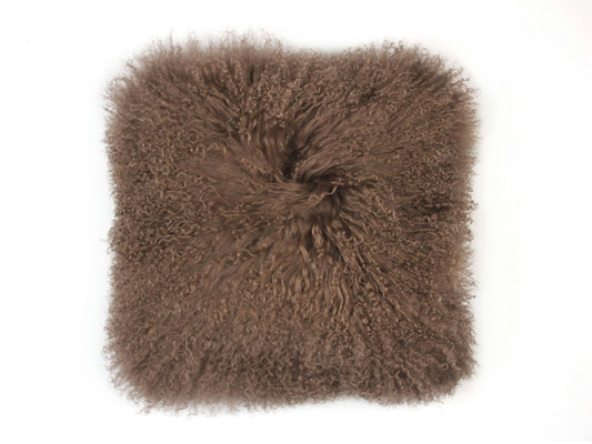 Cushion Longwool Tibetan 20" PORTABELLA