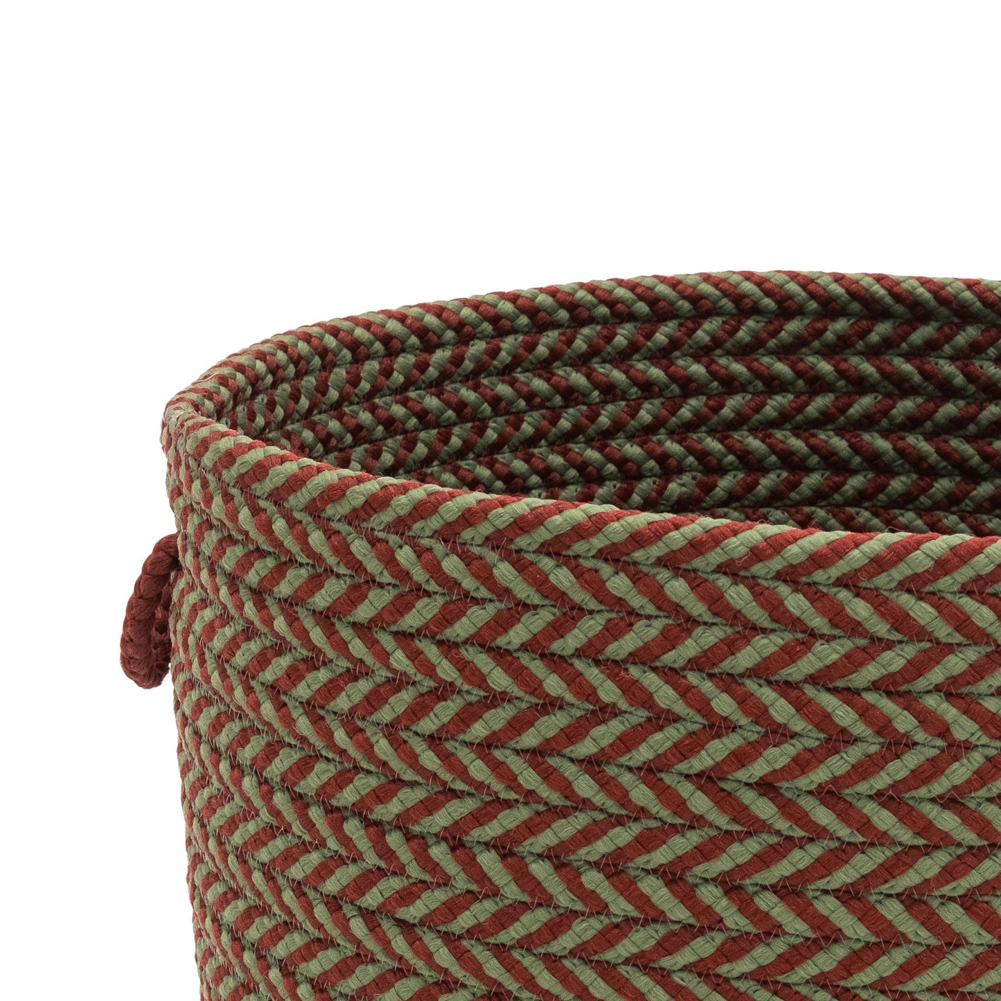 Holiday Chevron Jumbo Basket - Red/Green 20"x20"x15"