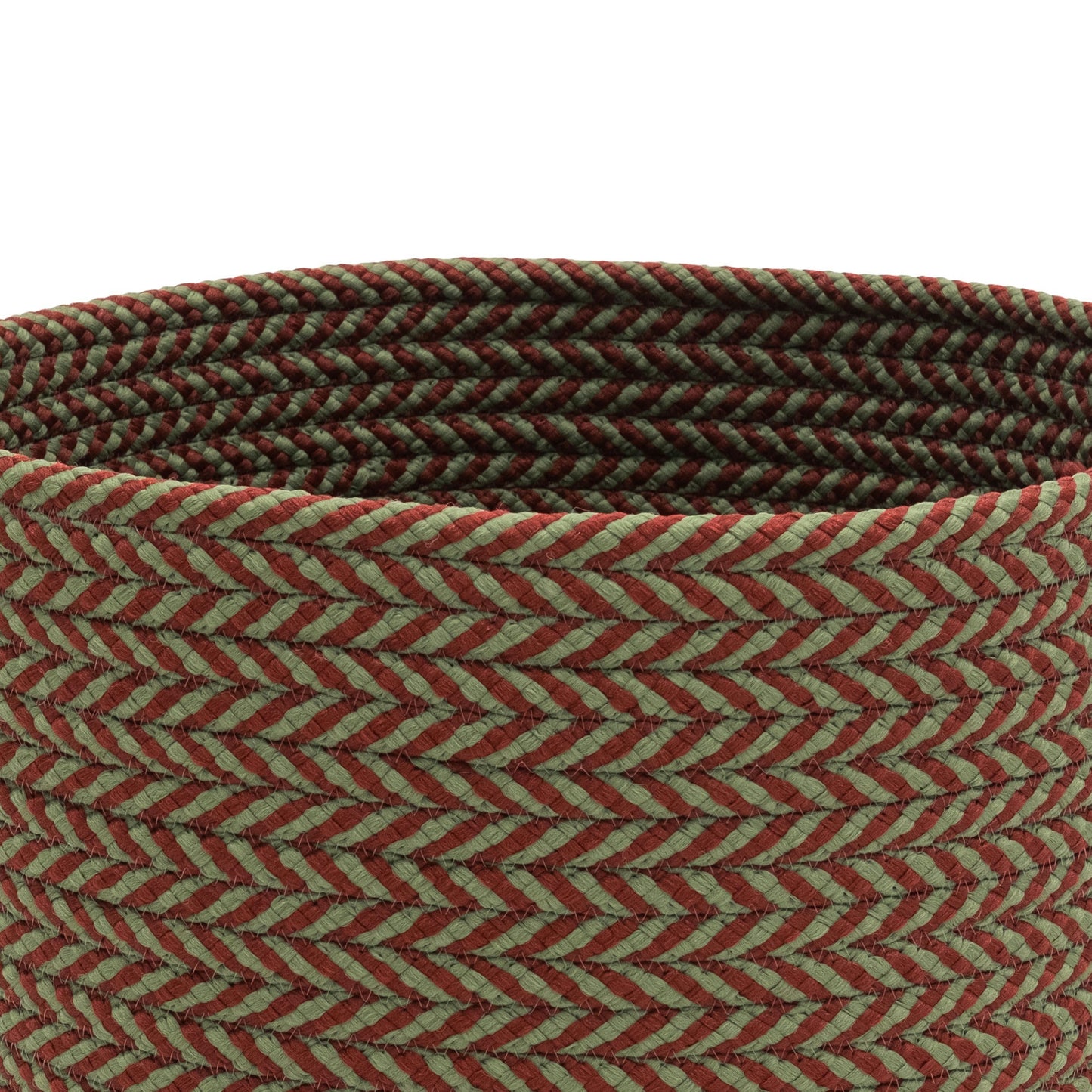 Holiday Chevron Jumbo Basket - Red/Green 20"x20"x15"