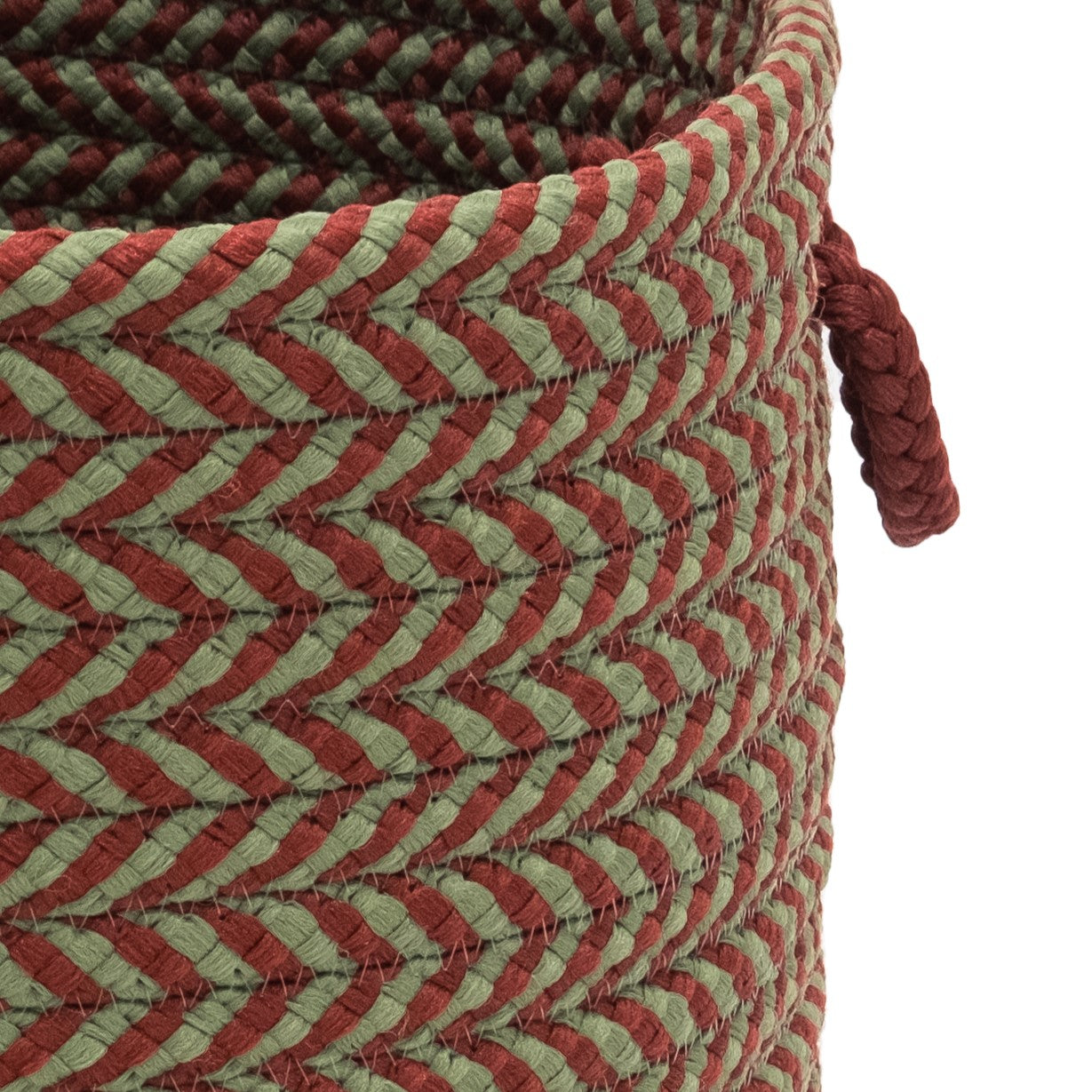 Holiday Chevron Jumbo Basket - Red/Green 20"x20"x15"
