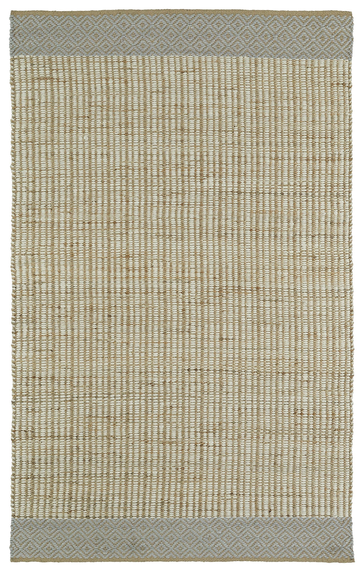 Kaleen Colinas Collection Ivory LtBlue Throw Rug 21" x 34"