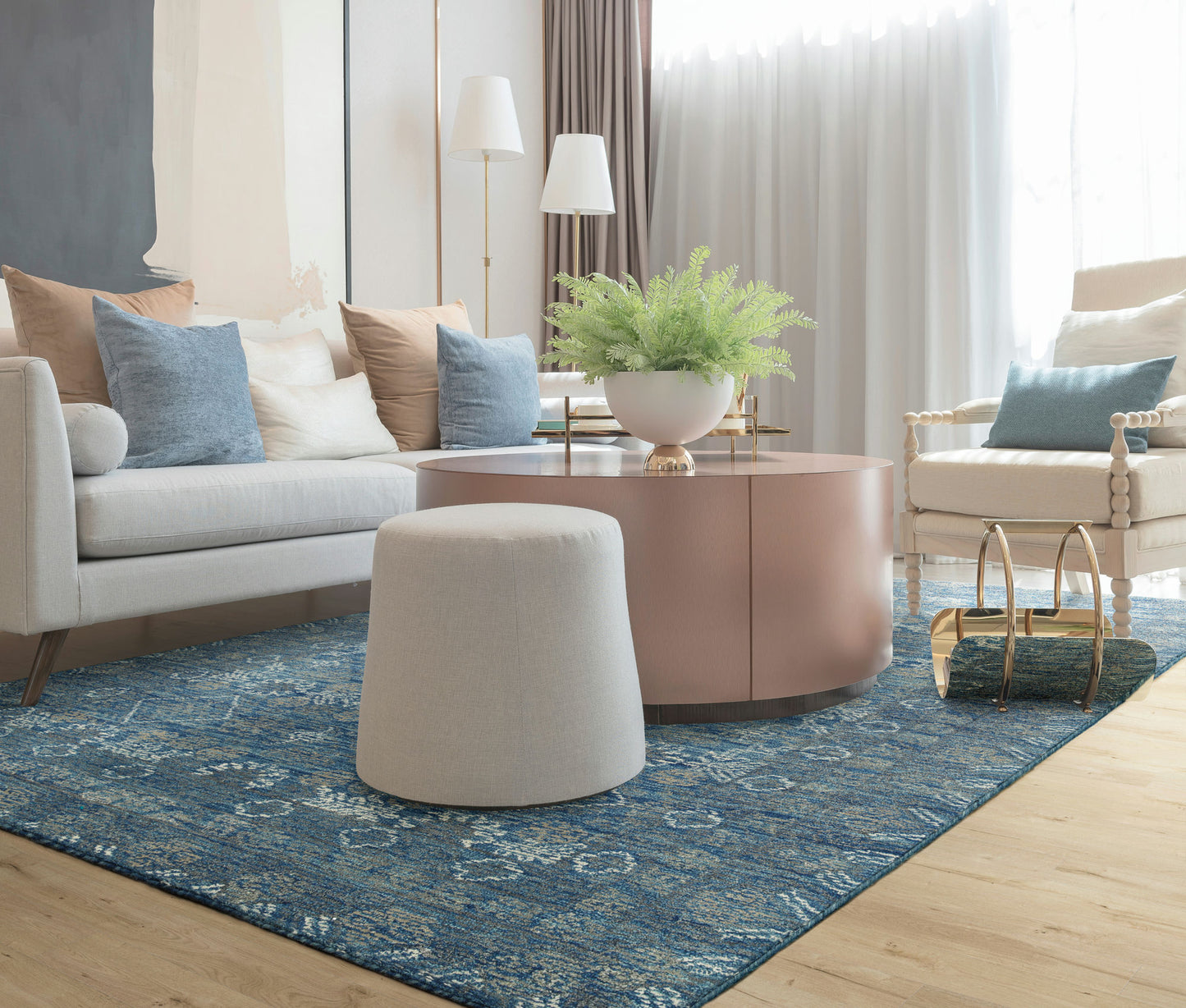 Kaleen Courvert Collection Dark Blue Throw Rug 3' x 5'