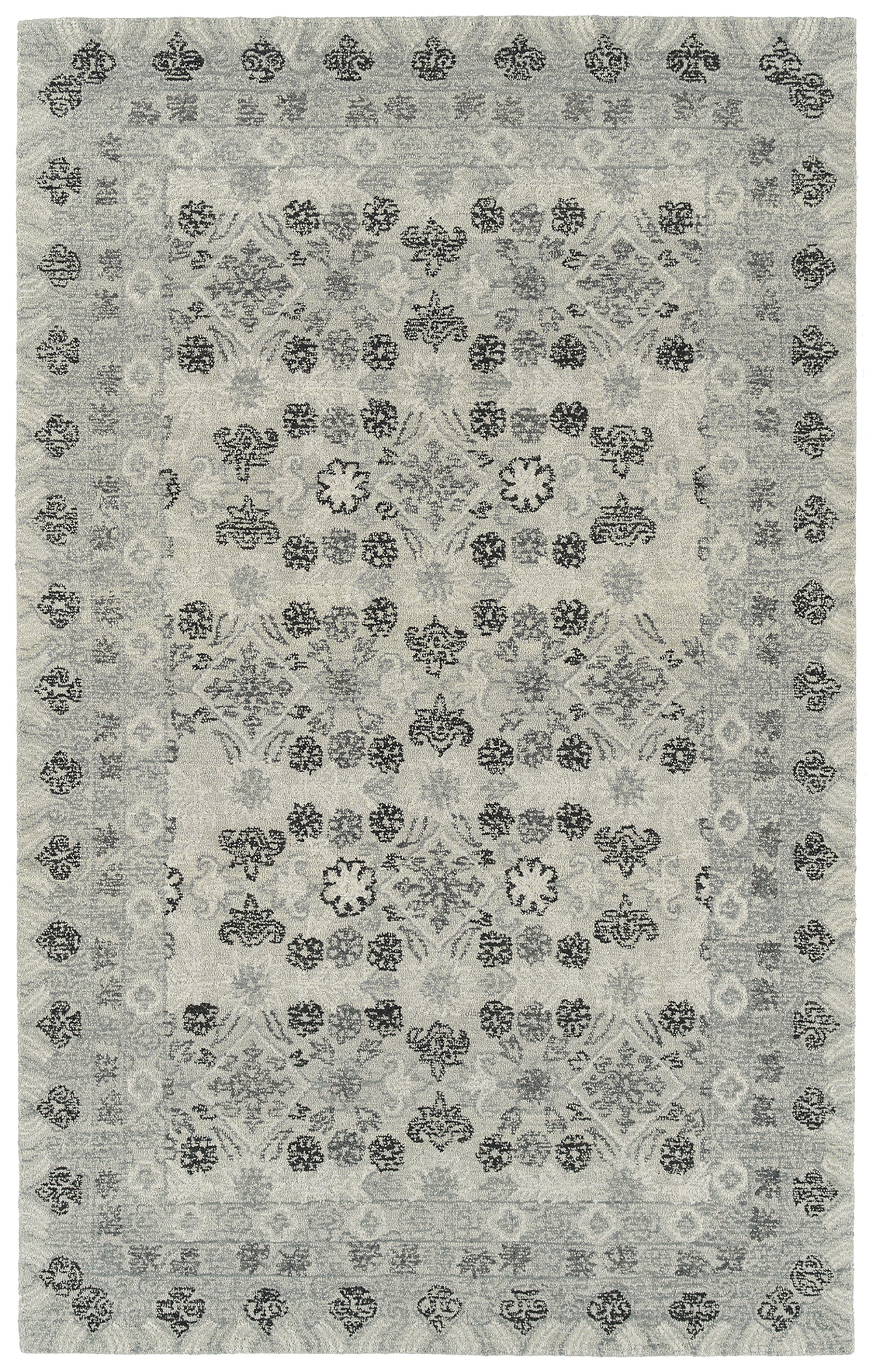 Kaleen Courvert Collection Light Grey Throw Rug 3' x 5'