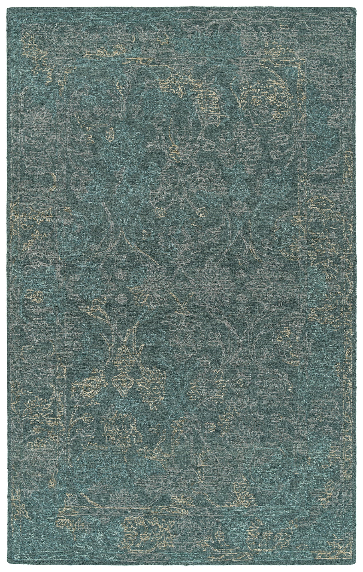 Kaleen Courvert Collection Dark Pewter Green Throw Rug 3' x 5'
